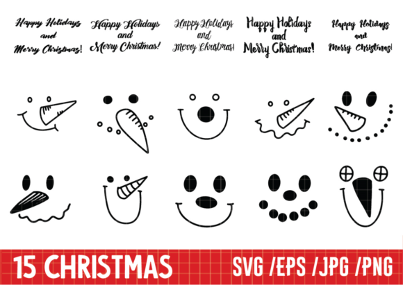 15 Christmas Snowman Graphics & Illustrations Review