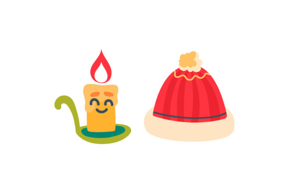 Candle Hat Illustration Christmas Set: Graphics Review