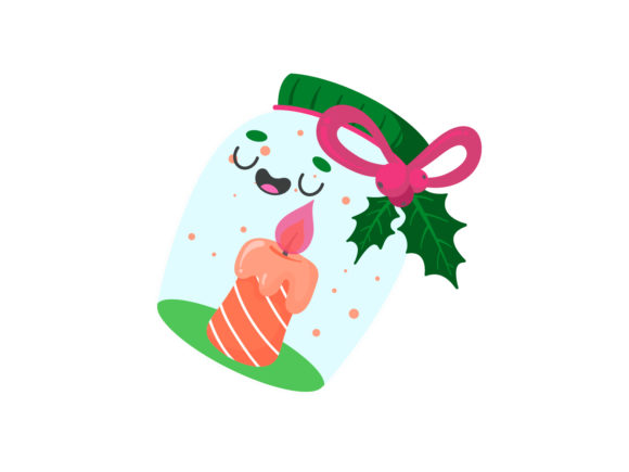Christmas Illustration Green Jar: Graphics & Illustrations Review