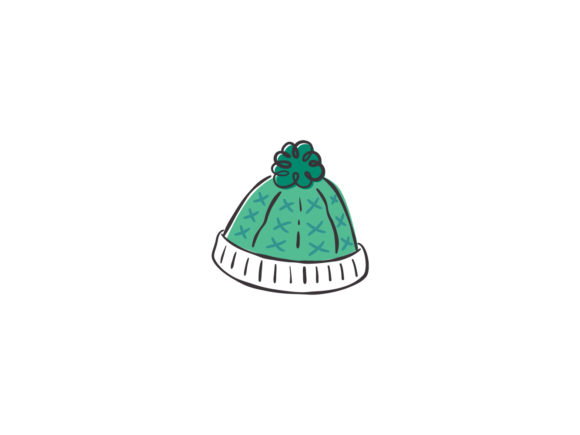 Christmas Illustration Green Knitted Hat Graphics Review