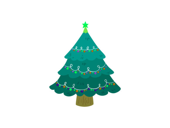 Christmas Illustration Green Tree Graphics Review