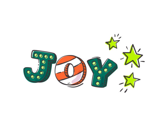 Christmas Illustration Joy Text: Graphics for Crafting