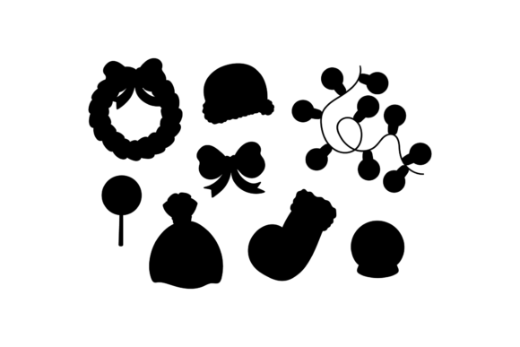 Christmas Illustration Silhouette Set: Graphics & Illustrations