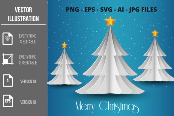 Christmas Paper Tree Graphics & Illustrations Review