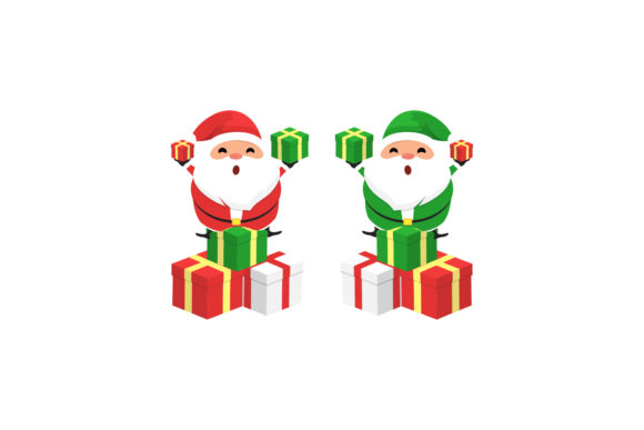 Christmas Santa Vectors Set Illustration Review