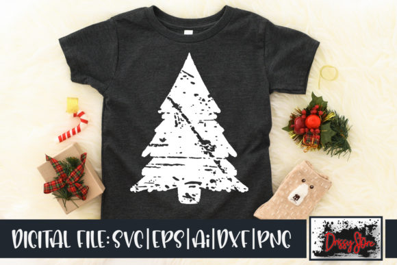 Christmas Tree Grunge Graphics: Illustrations for Branding