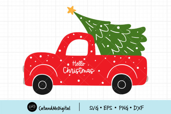 Christmas Tree Truck Graphics & Illustrations for Crafters & Handmade Sellers