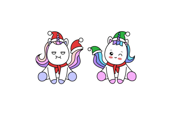 Christmas Unicorn Vector Design Set: Festive Graphics for Branding & Marketing