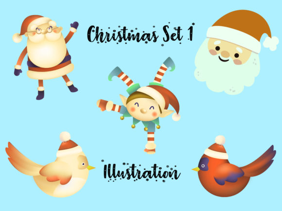 Christmas Vector Bundle Set for Kids 6: Graphics & Illustrations