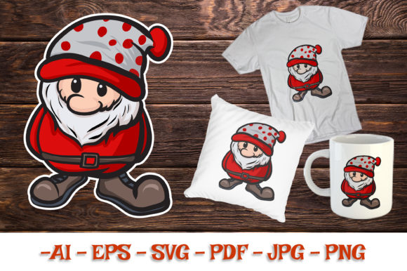 Gnome Illustration SVG Christmas Edition Graphics