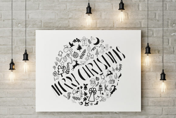 Merry Christmas Hand Drawn Lettering Graphics & Illustrations